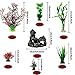 PietyPet Fish Tank Decorations Plants with Resin Cave Rock View, 9pcs Aquarium Decorations Plants Plastic,Fish Tank Accessories, Fish Cave and Hideout Ornaments, Aquarium Decor