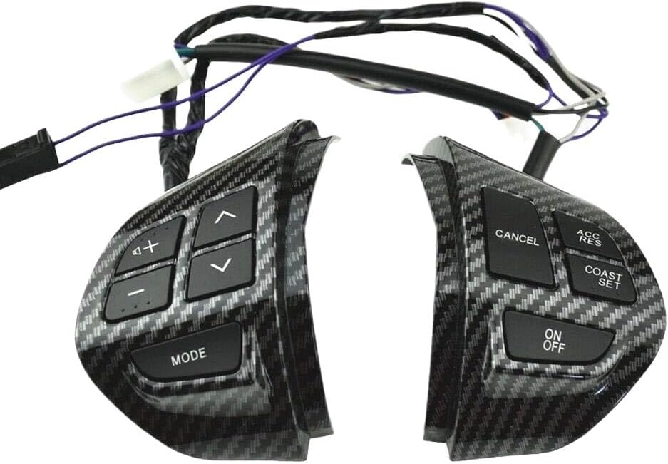 Car Multi-Function Steering Wheel Control Switch Steering Wheel Switch Audio Radio Controlfit for Mitsubishi Lancer EX 10 Lancer X Outlander ASX Colt Pajero Sport(Carbon Fibe)