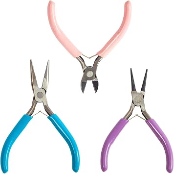 Handicraft Pliers Set of 3, Small, Multifunctional, Lightweight, Crafting Tool, Durable, High Carbon Steel, Waterproof, Accessory Making, DIY Craft Tools, Bending