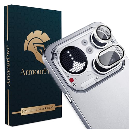 Image of ArmourPro Camera Rings Tempered Glass for Nothing Phone 4a Pro, Tough HD Individual Aluminum Alloy Rings 9H Camera Cover, Scratch-Resistant,Camera Lens Protection| Silver, 1 Pack