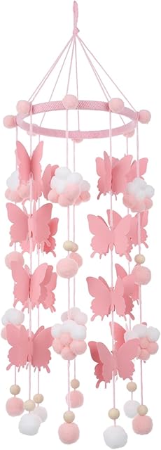 Kisangel 1Pc Nativity Scene Ornament Farmhouse Mobile Kids Ball Baby Decoration Wall Newborn Background Warm Butterflies Rustic Ornaments Gifts Children's Room Plush