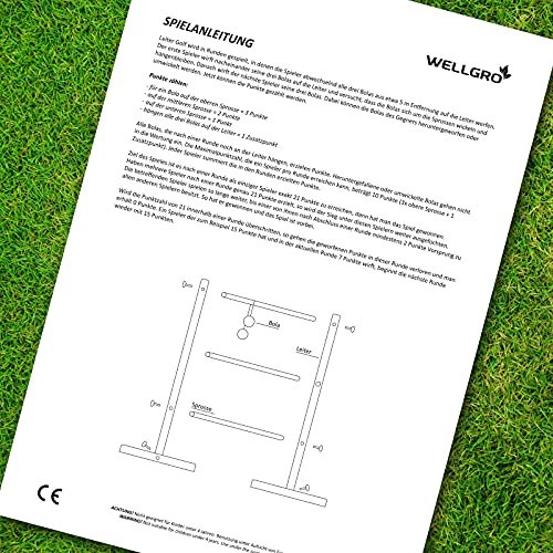 WELLGRO Leitergolf aus Holz - Kiefernholz massiv - inkl. Aufbewahrungstasche und Spielanleitung - Wurfspiel… – Bild 7