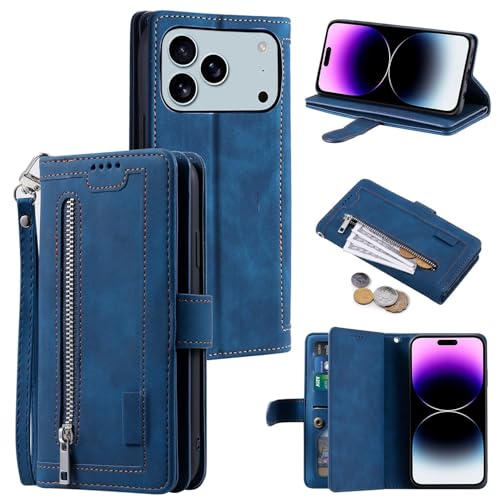Protection iPhone 17 Pro bleu avec sangle pour un usage actif