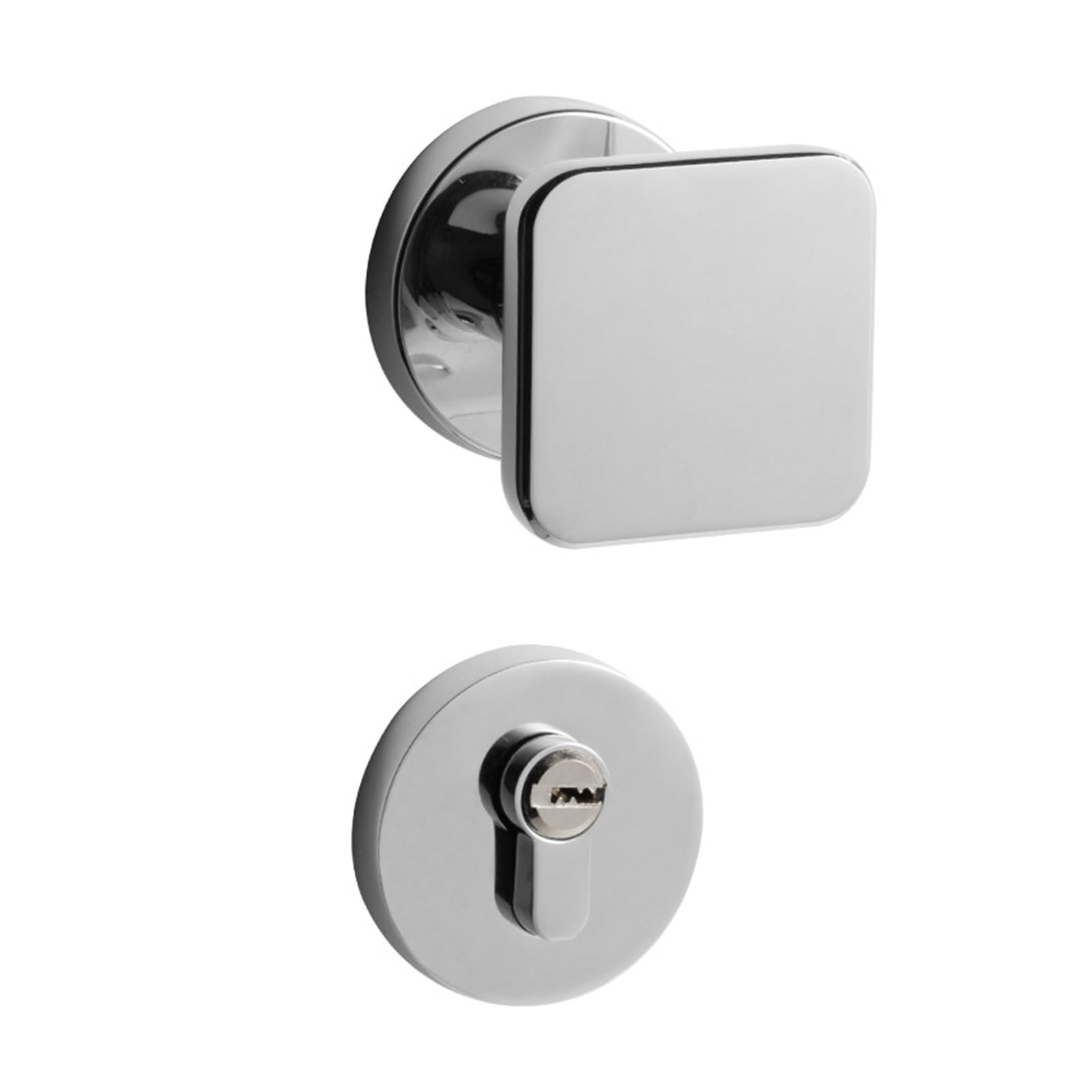 Serrure de porte intérieure magnétique argentée modèle B pour porte en bois