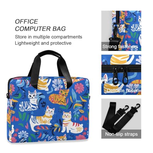 Maletín para laptop 15.6 pulg con asa y correa azul royal miniatura 6