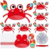 Package Includes: a crab DIY craft kit with 24 pre printed crab backdrops, 48 ​​googly eyes (2 for each crab), and 50 red pipe cleaners; One purchase can meet the needs of a craft project, summer camp, party, or parent child activity Easy to Ma...