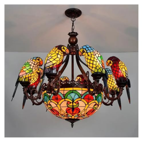 Chandelier Light, Retro Bird LED Chandelier for Living Dining Room Food Tables Study Bedroom Hanging Lamp Home Decor Light Fixture(8 Heads Chandelier)
