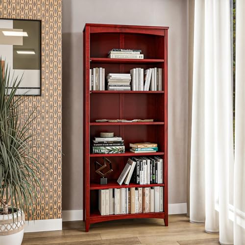 Camaflexi Shaker Style 6 Shelf Bookcase/Solid Wood / 72" High/Adjustable