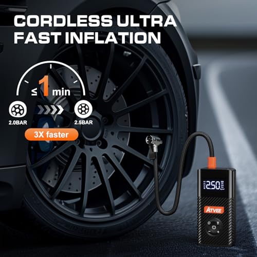 Bomba de bicicleta, bomba de bicicleta elétrica com alta pressão de 150 PSI, bomba de pneu portátil