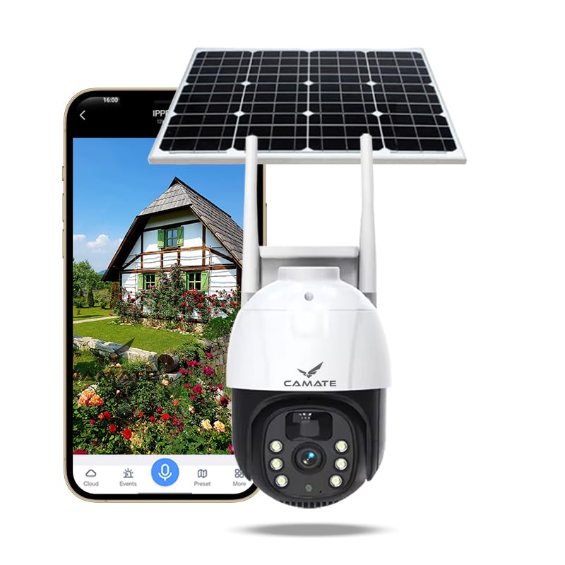 Camate Astrek Solar 3MP (4G Sim Based) PTZ Wireless Outdoor CCTV Camera | Night Vision, 2 Way Talk, Motion Track & Detect, Supports SD Card Upto 256 GB (Astrek Solar 4G) Camate Astrek Solar 3MP (4G Sim Based) PTZ Wireless Outdoor CCTV Camera | Night Vision, 2 Way Talk, Motion Track & Detect, Supports SD Card Upto 256 GB (Astrek Solar 4G)