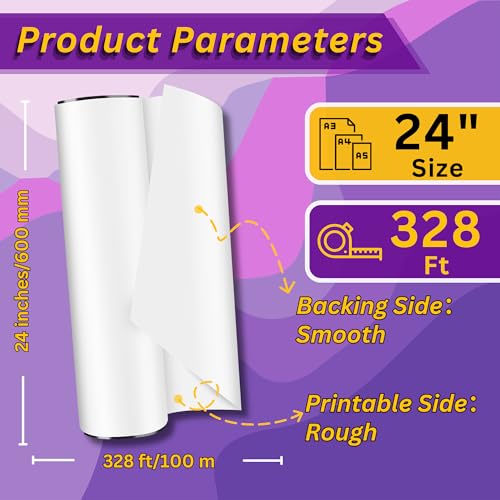 Colorfairy DTF Transfer Film Roll 24" x 328', A3+ Double-Sided Matte PET Heat Transfer Paper, Universal for All T-Shirts & Dark Fabrics, Vibrant Colors, Easy Peel Hot/Cold by Colorfairy - Used condition - Image 2