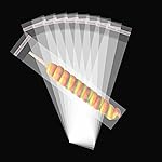 100 Pcs Self Sealing Cellophane Bags 2x10 Inches Clear Pretzel Rod Bags, Resealable Bag for Packaging ICY Candy Popsicle,Gifts, Favors, Products