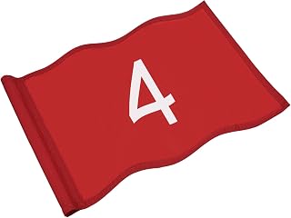 Golf Flag with Tube Inserted [1pcs] - Nylon Putting Green Golf Target Flag with the Number 4 Use for Indoor & Outdoor Courts & Practice Field - [Red - 20 IN]