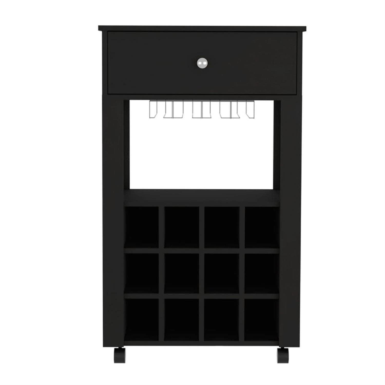 DEPOT E-SHOP 23.62"W x 39.37"H x 13.98"D / Black / Modern Bar & Serving Carts