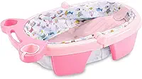 MaxiBaby Banheira de Bebê Inflável e Portátil AirPlus, Dobrável, capacidade 36 litros, Base Antiderrapante e Bandeja Removível (Até 18kgs), Rosa