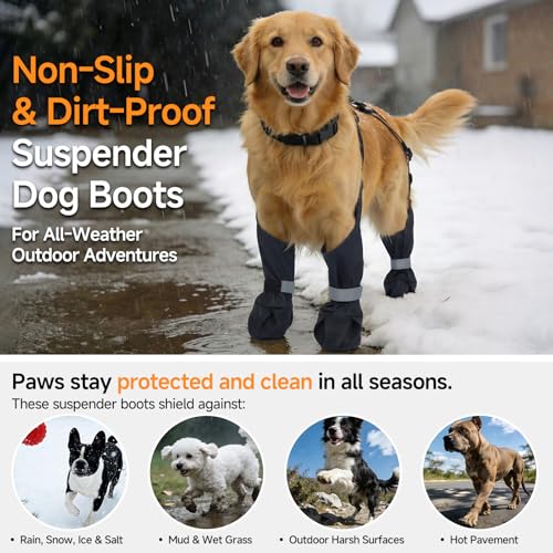 AuraPaw Dog Boots with Suspenders for Rainy & Snowy by AuraPaw - Used condition - Image 6