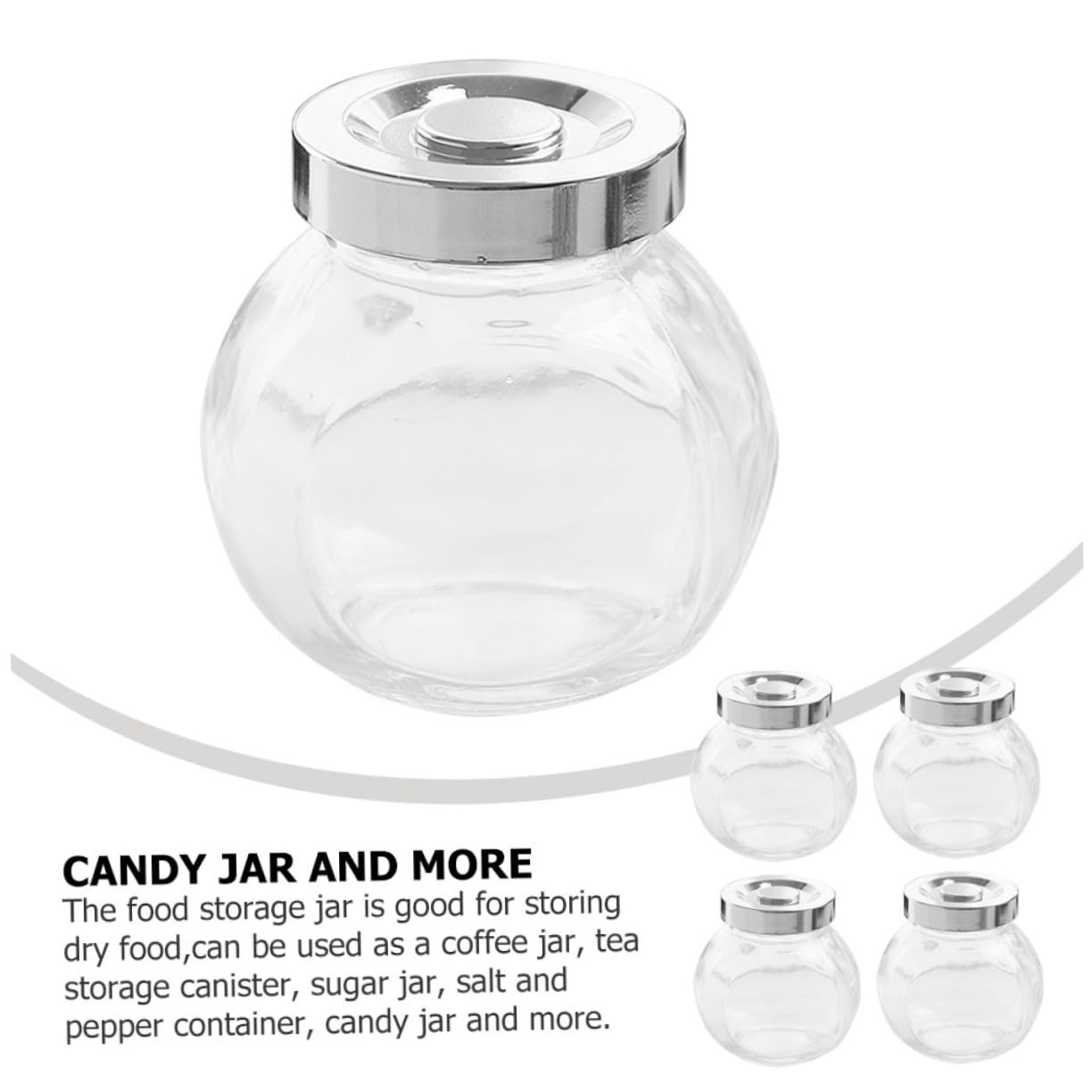 PRETYZOOM 8pièces Boîtes Hermétiques Verre Pour Fruits Secs Et Céréales Bocal Transparent Pour Thé Grains Secs Riz Haricots Noix