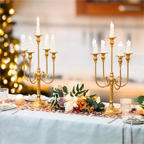 Candelabros de cinco brazos para decoración de bodas y Halloween 3