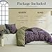 Simple&Opulence Muslin Duvet Cover Set King Size, 100% Washed Cotton 3 Pieces Yarn-Dyed Vintage Purple Floral Jacquard Textured Bedding, Soft & Breathable Gauze Comforter Cover with Zipper Closure