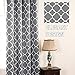 H.VERSAILTEX Blackout Curtains for Living Room/Bedroom Thermal Insulated Energy Saving Grommet Window Curtain Drapes (2 Panels) Geometric Moroccan Printed Draperies, Grey and White, 52 by 84 Inch