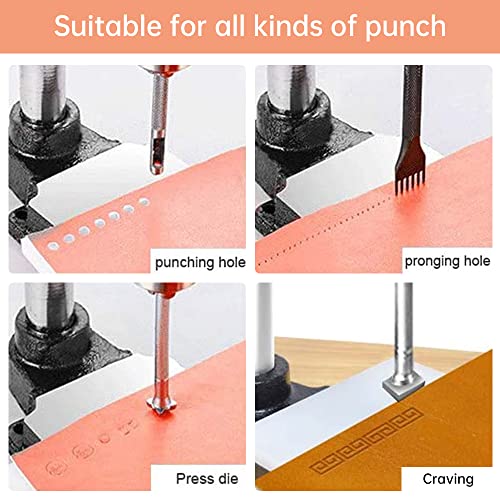 Leather Hole Puncher Hand Punching Machine Manual Press Puncher Punch Tools For Diy Leather Craft Punching Holes (With Chuck, Pp Plate And Aluminum Plate) (Style D) #TOP1