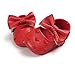 RVROVIC Baby Girls Mary Jane Flats Soft Sole Princess Dresses Shoes PU Cute Bow Crib Shoes Prewalker (0-6 Months Infant, Heart-Red)