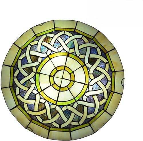 Generico Plafoniera, Lampada da soffitto a filo tradizionale 12 pollici a 2 luci in stile barocco, lampada in vetro colorato, decorazione for isola cucina, sala pranzo, corridoio, camera letto