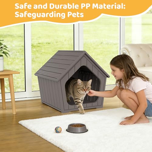 image for GULAIMOAO Outdoor Cat House Weatherproof, Clawsable Cat Houses for Out