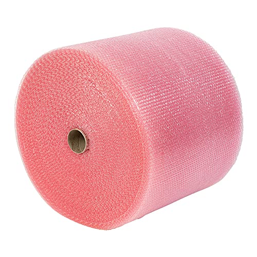 Papel de burbujas antiestático | 40 cm x 200 metros | Plástico burbujas rosa para proteger productos electrónicos de cargas electrostáticas (ESD)