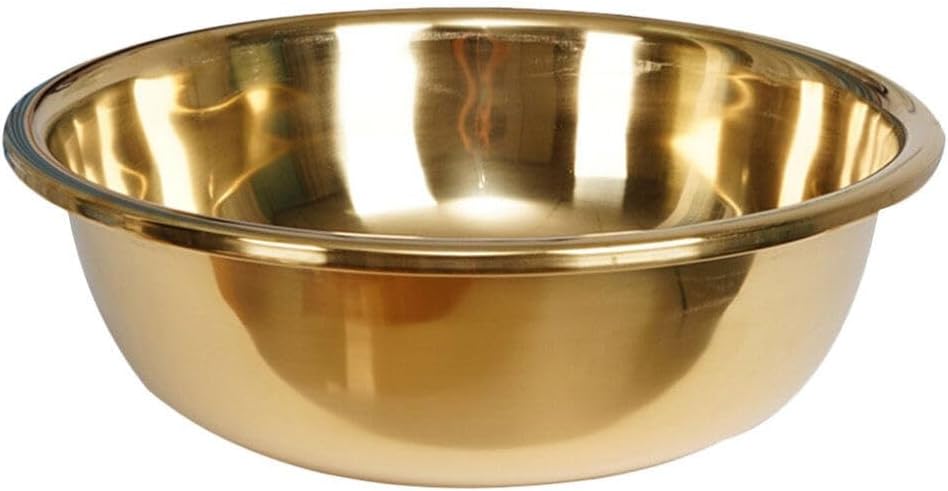 Happyyami Enamelware Basin Round Dish Tub Cook Basin Kitchen Washing Basin Retro Basin Tub Large Fruit Bowl Bath Bowl Rice Washing Bowls Wash Pan Washing Tub Stainless Steel Disc Metal