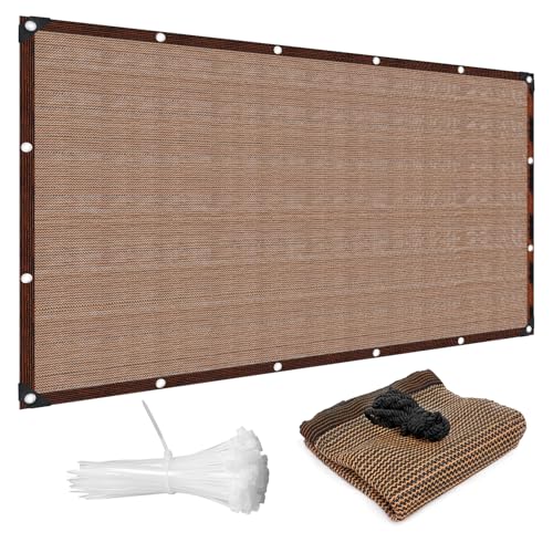 Shade Cloth for Garden, 90% Sun Shade Cloth for Outdoor Patio, 3 FT x 18 FT Pergola Shade Cover Canopy Privacy Screen Balcony, Mesh Tarp Sun Screens for Patio, Garden, Outdoor, Backyard -Mocha