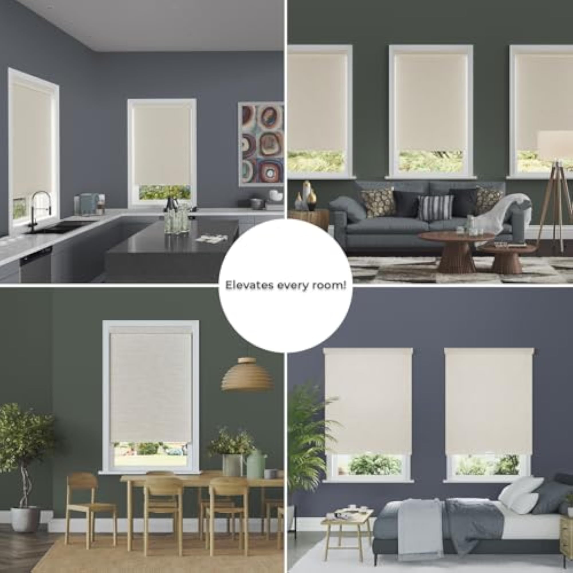 Cordless Blackout Fabric Roller Shades for Indoor Windows