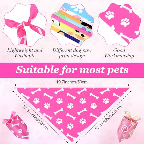 Image of Abbylike 50 Pcs Paw Print Dog Bandanas Bulk, Halloween & Birthday Party