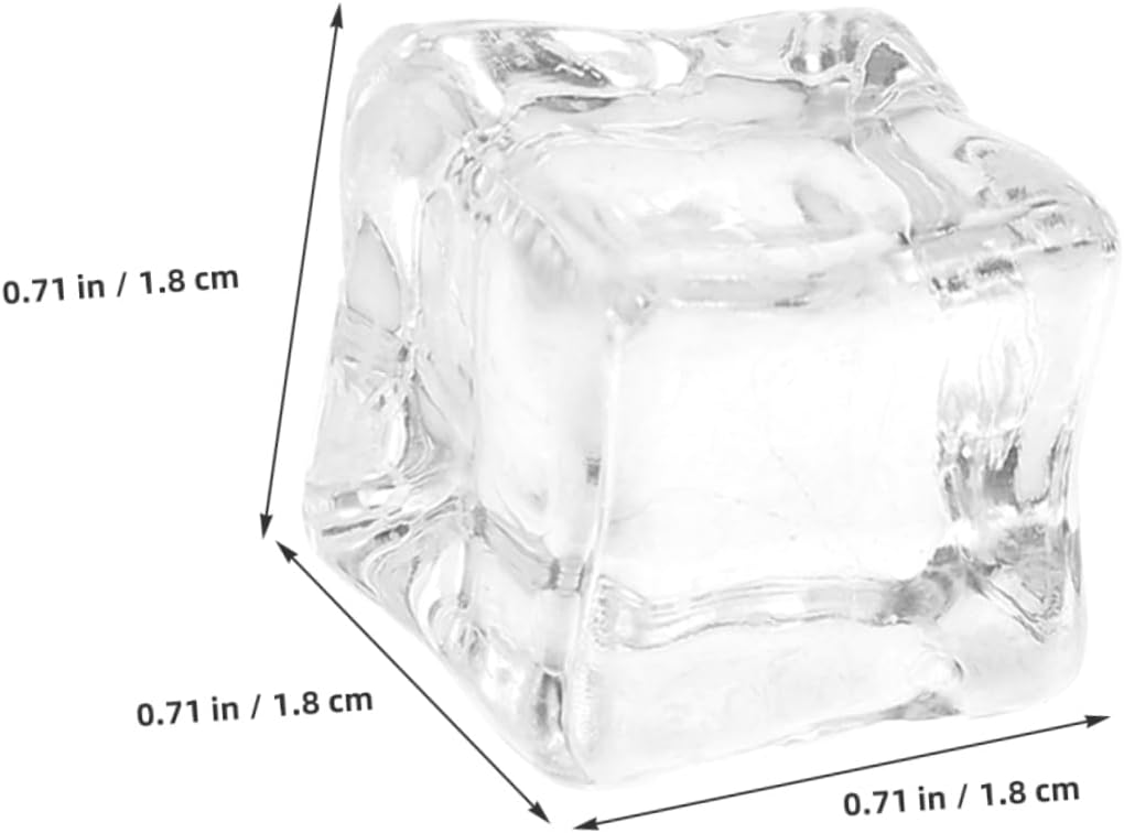 Cabilock 120PCS Transparent Fake Ice Cubes Realistic Acrylic Ice Cubes for Home Decoration Vase Fillers Photography Props Creative Styling for Events and Weddings