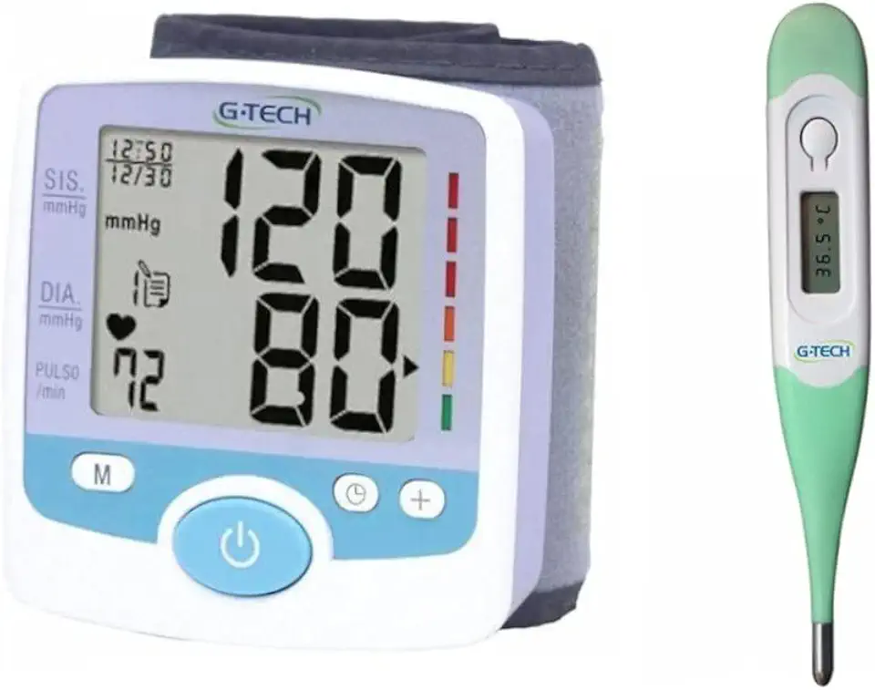 Kit Aparelho De Medir Pressão Digital De Pulso e Termometro Axilar