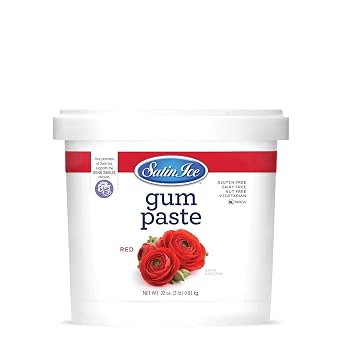 Satin Ice Gum Paste for Cake Decorating, Red (2 Pound)