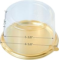 Vista 4 de 30 juegos de cajas para tartas – 5-1/4 pulgadas de diámetro x 3-1/4 pulgadas de altura de plástico transparente – Contenedor individual para tartas