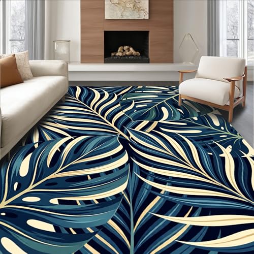 Design&I Low Pile Flatwoven Area Rug 4x6, Ocean Print Incorporating