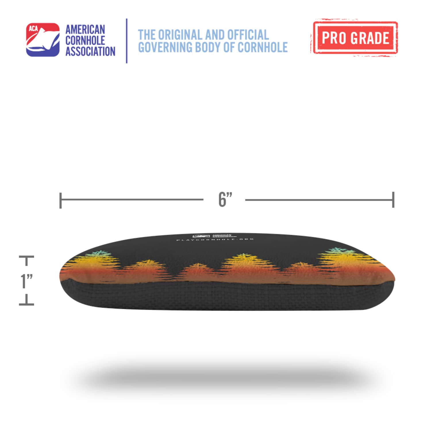 ACA Synergy Pro Professional Cornhole Bags Dual Sided Regulation 6x6 Set of 4 Retro Sasquatch Black