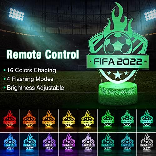 Football Lamp, Football Gifts for Boys Girls, Football Night Light with 16 Colors Change Remote Control, Creative Soccer Decorative Desk Lamp for Sport Fans
