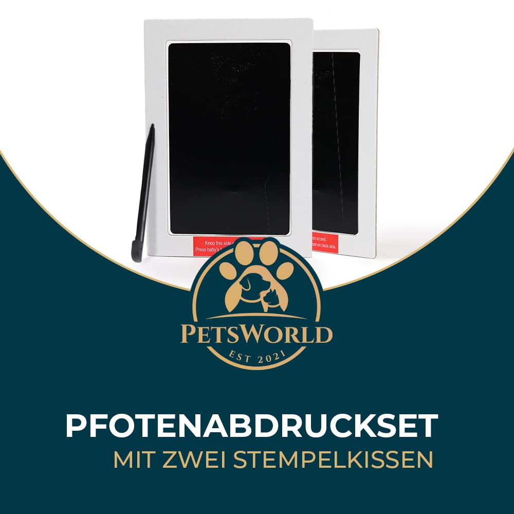 Homrich Hundepfotenabdruck-Set - Mit Stempelkissen, Karten & Magnetischem Bilderrahmen, Für Haustier-Erinnerungen