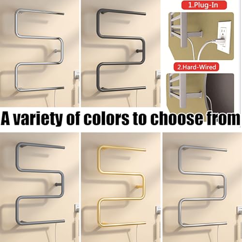 Toallero calefaccionado de pared en acero inoxidable con enchufe 3