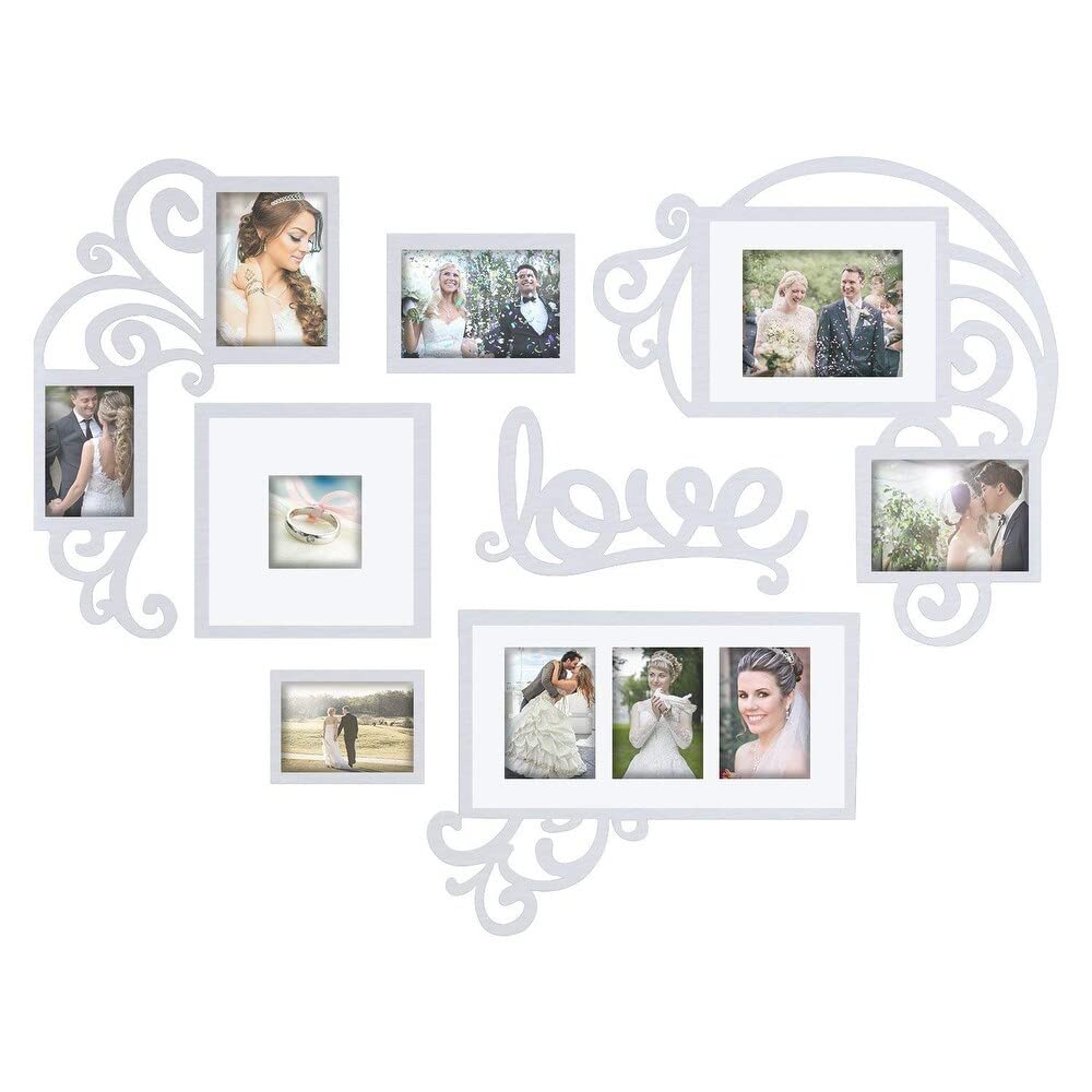 Love Wall Decor Family Wall Decor Heart Wall Decor Large Wall Decor Valentines Frame Photo Frames Wedding Family Picture Frames for Wall Heart Photo Collage Love Decor Valentines Photo Frame