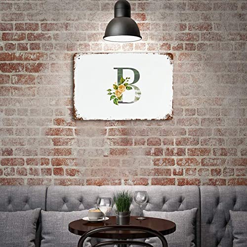 Lettre B en étain monogramme floral decoration ferme cafe pub et maison 30x45cm