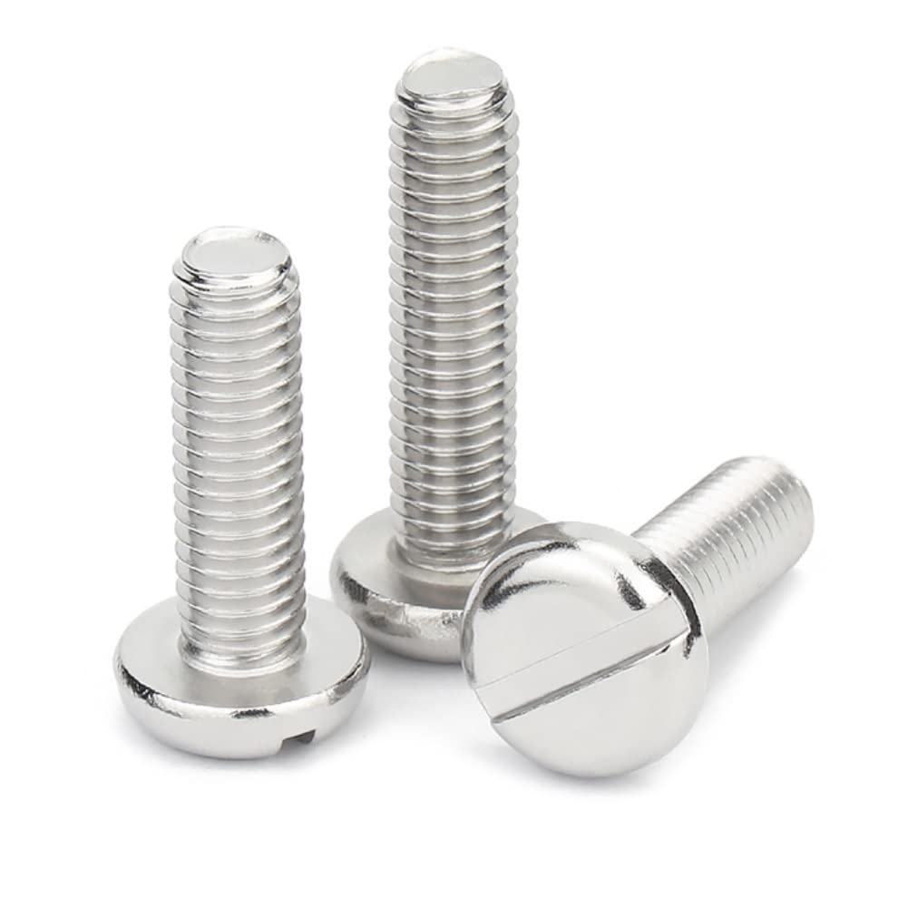 Viti a Testa Tonda con Intaglio In Acciaio Inox 304 Viti a Macchina a Testa Tonda con Intaglio M6×16mm, 10 pezzi