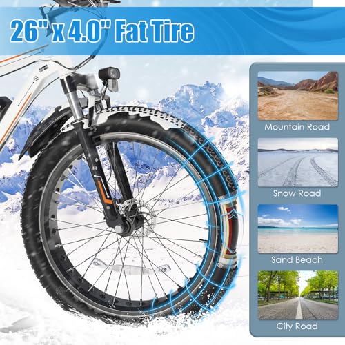 GOCIO 26" Fat Tire Electric Bike for Adults - 48V 750W Powerful Motor, 40 Miles Range, Dual Suspension, All-Terrain E-Bike - Image 2