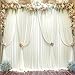 50ft x 10ft Wrinkle Free Ivory Wedding Backdrop Curtains for Party Bridal Shower Reception Decorations Ivory Fabric Curtain Backdrops Drapes for Photography Baby Shower Birthday Background