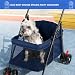 2in1 Hundewagen, Hundebuggy mit 1 Getränkehaltern, Hundebox Transporttasche Faltbar klappbar mit Feststellbremse, Bollerwagen für Hunde, 48 cm * 68 cm * 95cm (Blau)