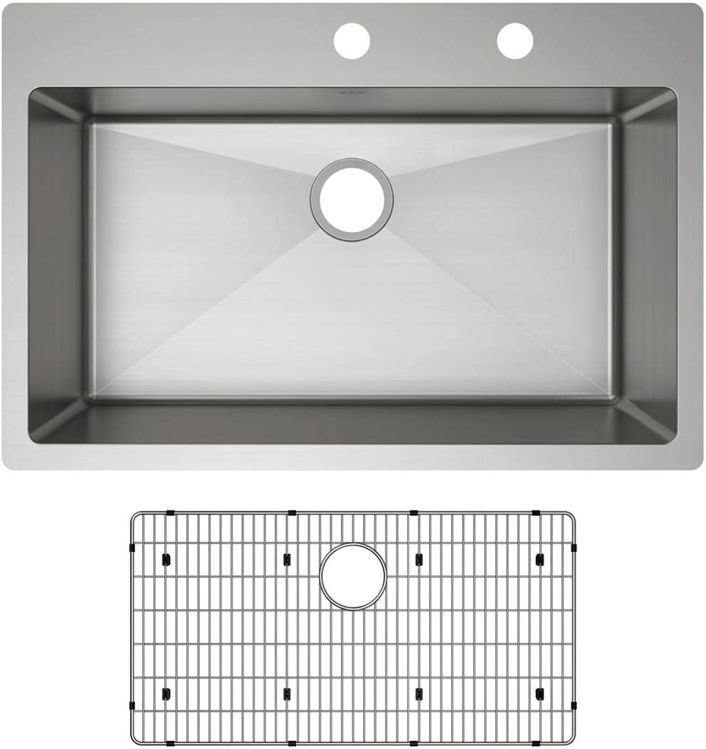 Elkay Crosstown ECTSRS33229TFC 18 Gauge Stainless Steel 33" x 22" x 9", Single Bowl Dual Mount Sink Kit with Faucet