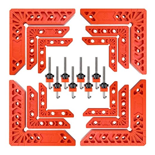 Relitec R Positioning Squares, 90 Degree Corner Clamp, Right Angle Clamp Clamping Square Woodworking Tool, Carpentry Squares for Picture Frames, Cabinets or Drawers, Set of 12（3" 4" 6"）